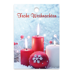 25er Pack Geschenkanhänger "Frohe Weihnachten" Kerzen ca. 52 x 74 mm