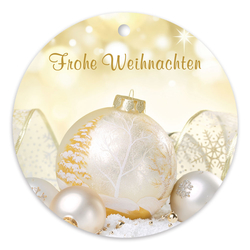 25er Pack Geschenkanhänger "Frohe Weihnachten" Kugeln ca. Ø 95 mm