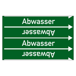 Rohrleitungskennzeichen Abwasser für Rohrleitungen ab Ø 10 mm (3/8 Zoll), Folie selbstklebend 90 mm x 33 m auf Rolle