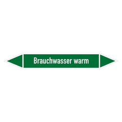 Rohrleitungskennzeichen Brauchwasser warm