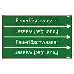 Rohrleitungskennzeichen Feuerlöschwasser für Rohrleitungen ab Ø 10 mm (3/8 Zoll), Folie selbstklebend 90 mm x 33 m auf Rolle