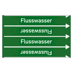 Rohrleitungskennzeichen Flusswasser für Rohrleitungen ab Ø 10 mm (3/8 Zoll), Folie selbstklebend 90 mm x 33 m auf Rolle