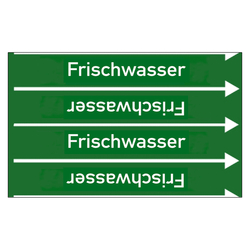 Rohrleitungskennzeichen Frischwasser für Rohrleitungen ab Ø 10 mm (3/8 Zoll), Folie selbstklebend 90 mm x 33 m auf Rolle