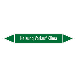 Rohrleitungskennzeichen Heizung Vorlauf Klima