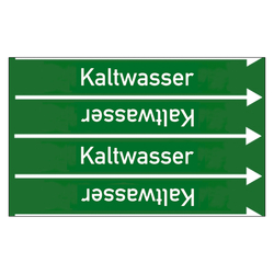 Rohrleitungskennzeichen Kaltwasser für Rohrleitungen ab Ø 10 mm (3/8 Zoll), Folie selbstklebend 90 mm x 33 m auf Rolle