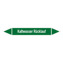 Rohrleitungskennzeichen Kaltwasser Rücklauf