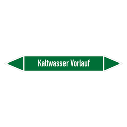 Rohrleitungskennzeichen Kaltwasser Vorlauf