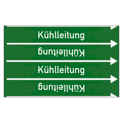 Rohrleitungskennzeichen Kühlleitung für Rohrleitungen ab Ø 10 mm (3/8 Zoll), Folie selbstklebend 90 mm x 33 m auf Rolle