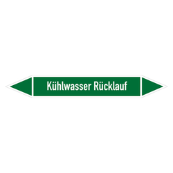 Rohrleitungskennzeichen Kühlwasser Rücklauf