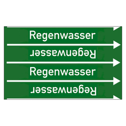 Rohrleitungskennzeichen Regenwasser für Rohrleitungen ab Ø 10 mm (3/8 Zoll), Folie selbstklebend 90 mm x 33 m auf Rolle