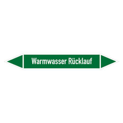 Rohrleitungskennzeichen Warmwasser Rücklauf