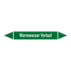 Rohrleitungskennzeichen Warmwasser Vorlauf