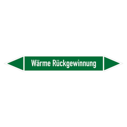 Rohrleitungskennzeichen Wärme Rückgewinnung