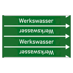 Rohrleitungskennzeichen Werkswasser für Rohrleitungen ab Ø 10 mm (3/8 Zoll), Folie selbstklebend 90 mm x 33 m auf Rolle