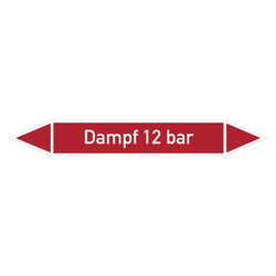 Rohrleitungskennzeichen Dampf 12 bar