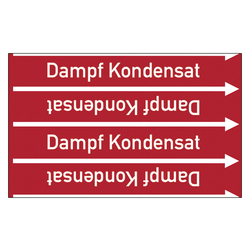 Rohrleitungskennzeichen Dampf Kondensat für Rohrleitungen ab Ø 10 mm (3/8 Zoll), Folie selbstklebend 90 mm x 33 m auf Rolle