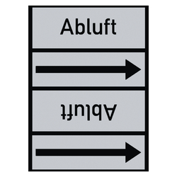 Rohrleitungskennzeichen Abluft für Rohrleitungen ab Ø 50 mm (2 Zoll), Folie selbstklebend 90 mm x 33 m auf Rolle