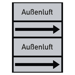 Rohrleitungskennzeichen Außenluft für Rohrleitungen ab Ø 50 mm (2 Zoll), Folie selbstklebend 90 mm x 33 m auf Rolle