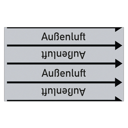 Rohrleitungskennzeichen Außenluft für Rohrleitungen ab Ø 10 mm (3/8 Zoll), Folie selbstklebend 90 mm x 33 m auf Rolle