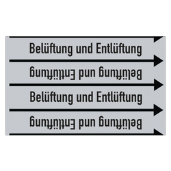 Rohrleitungskennzeichen Belüftung und Entlüftung für Rohrleitungen ab Ø 10 mm (3/8 Zoll), Folie selbstklebend 90 mm x 33 m auf Rolle