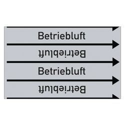 Rohrleitungskennzeichen Betriebluft für Rohrleitungen ab Ø 10 mm (3/8 Zoll), Folie selbstklebend 90 mm x 33 m auf Rolle