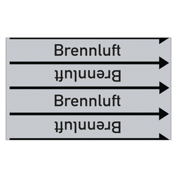 Rohrleitungskennzeichen Brennluft für Rohrleitungen ab Ø 10 mm (3/8 Zoll), Folie selbstklebend 90 mm x 33 m auf Rolle