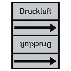 Rohrleitungskennzeichen Druckluft für Rohrleitungen ab Ø 50 mm (2 Zoll), Folie selbstklebend 90 mm x 33 m auf Rolle