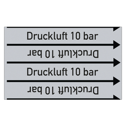 Rohrleitungskennzeichen Druckluft 10 bar für Rohrleitungen ab Ø 10 mm (3/8 Zoll), Folie selbstklebend 90 mm x 33 m auf Rolle