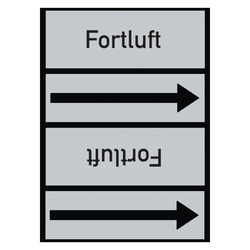 Rohrleitungskennzeichen Fortluft für Rohrleitungen ab Ø 50 mm (2 Zoll), Folie selbstklebend 90 mm x 33 m auf Rolle