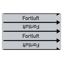 Rohrleitungskennzeichen Fortluft für Rohrleitungen ab Ø 10 mm (3/8 Zoll), Folie selbstklebend 90 mm x 33 m auf Rolle
