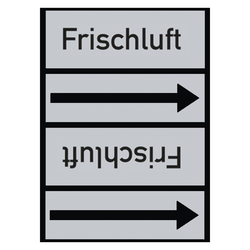 Rohrleitungskennzeichen Frischluft für Rohrleitungen ab Ø 50 mm (2 Zoll), Folie selbstklebend 90 mm x 33 m auf Rolle