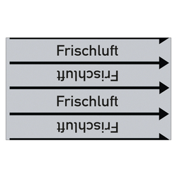 Rohrleitungskennzeichen Frischluft für Rohrleitungen ab Ø 10 mm (3/8 Zoll), Folie selbstklebend 90 mm x 33 m auf Rolle