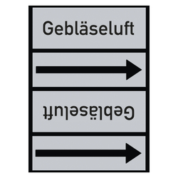 Rohrleitungskennzeichen Gebläseluft für Rohrleitungen ab Ø 50 mm (2 Zoll), Folie selbstklebend 90 mm x 33 m auf Rolle