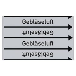 Rohrleitungskennzeichen Gebläseluft für Rohrleitungen ab Ø 10 mm (3/8 Zoll), Folie selbstklebend 90 mm x 33 m auf Rolle