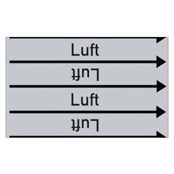 Rohrleitungskennzeichen Luft für Rohrleitungen ab Ø 10 mm (3/8 Zoll), Folie selbstklebend 90 mm x 33 m auf Rolle