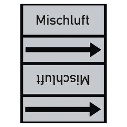 Rohrleitungskennzeichen Mischluft für Rohrleitungen ab Ø 50 mm (2 Zoll), Folie selbstklebend 90 mm x 33 m auf Rolle