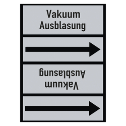 Rohrleitungskennzeichen Vakuum Ausblasung für Rohrleitungen ab Ø 50 mm (2 Zoll), Folie selbstklebend 90 mm x 33 m auf Rolle