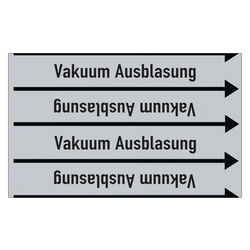 Rohrleitungskennzeichen Vakuum Ausblasung für Rohrleitungen ab Ø 10 mm (3/8 Zoll), Folie selbstklebend 90 mm x 33 m auf Rolle