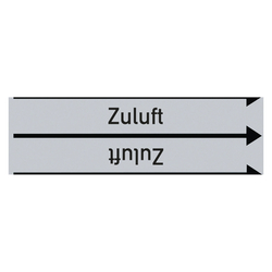 Rohrleitungskennzeichen Zuluft für Rohrleitungen ab Ø 10 mm (3/8 Zoll), Folie selbstklebend 90 mm x 33 m auf Rolle