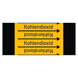 Rohrleitungskennzeichen Kohlendioxid für Rohrleitungen ab Ø 10 mm (3/8 Zoll), Folie selbstklebend 90 mm x 33 m auf Rolle