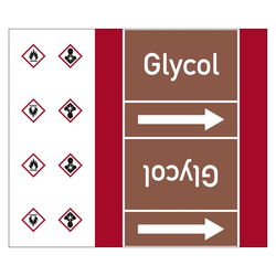 Rohrleitungskennzeichen Glycol für Rohrleitungen ab Ø 50 mm (2 Zoll), Folie selbstklebend 180 mm x 33 m auf Rolle