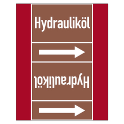 Rohrleitungskennzeichen Hydrauliköl für Rohrleitungen ab Ø 50 mm (2 Zoll), Folie selbstklebend 105 mm x 33 m auf Rolle