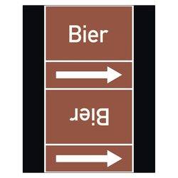 Rohrleitungskennzeichen Bier für Rohrleitungen ab Ø 50 mm (2 Zoll), Folie selbstklebend 105 mm x 33 m auf Rolle