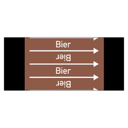 Rohrleitungskennzeichen Bier für Rohrleitungen ab Ø 10 mm (3/8 Zoll), Folie selbstklebend 90 mm x 33 m auf Rolle