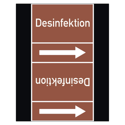 Rohrleitungskennzeichen Desinfektion für Rohrleitungen ab Ø 50 mm (2 Zoll), Folie selbstklebend 105 mm x 33 m auf Rolle