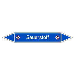 Rohrleitungskennzeichen Sauerstoff