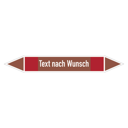 Rohrleitungskennzeichen Brennbare Flüssigkeiten - Text nach Wunsch