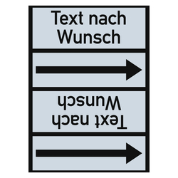 Rohrleitungskennzeichen Luft - Text nach Wunsch für Rohrleitungen ab Ø 50 mm (2 Zoll), Folie selbstklebend 90 mm x 33 m auf Rolle