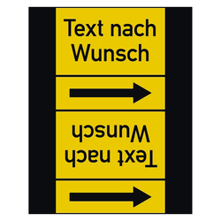 Rohrleitungskennzeichen Nicht Brennbare Gase - Text nach Wunsch für Rohrleitungen ab Ø 50 mm (2 Zoll), Folie selbstklebend 105 mm x 33 m auf Rolle