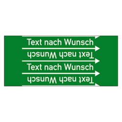 Rohrleitungskennzeichen Wasser - Text nach Wunsch für Rohrleitungen ab Ø 10 mm (3/8 Zoll), Folie selbstklebend 90 mm x 33 m auf Rolle